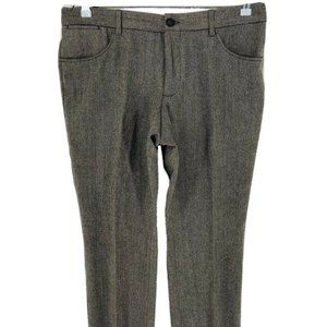 GANT SOHO Brown Low Waist Narrow Fit Wool Pants Trousers W34 L34